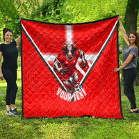 Personalized Switzerland Football Bull Mascot Quilt Swiss Flag And Alps Mountain Background With Muscular Bull Art
