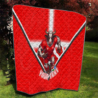 Personalized Switzerland Football Bull Mascot Quilt Swiss Flag And Alps Mountain Background With Muscular Bull Art