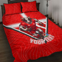 Personalized Switzerland Football Bull Mascot Quilt Bed Set Swiss Flag And Alps Mountain Background With Muscular Bull Art