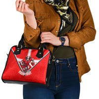 Personalized Switzerland Football Bull Mascot Shoulder Handbag Swiss Flag And Alps Mountain Background With Muscular Bull Art