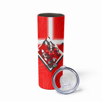 Personalized Switzerland Football Bull Mascot Skinny Tumbler Swiss Flag And Alps Mountain Background With Muscular Bull Art