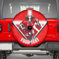 Personalized Switzerland Football Bull Mascot Spare Tire Cover Swiss Flag And Alps Mountain Background With Muscular Bull Art