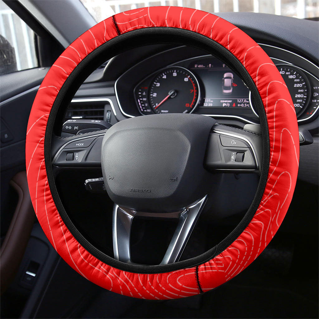 Switzerland Football Bull Mascot Steering Wheel Cover Swiss Flag And Alps Mountain Background With Muscular Bull Art