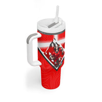 Personalized Switzerland Football Bull Mascot Tumbler With Handle Swiss Flag And Alps Mountain Background With Muscular Bull Art