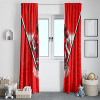 Personalized Switzerland Football Bull Mascot Window Curtain Swiss Flag And Alps Mountain Background With Muscular Bull Art
