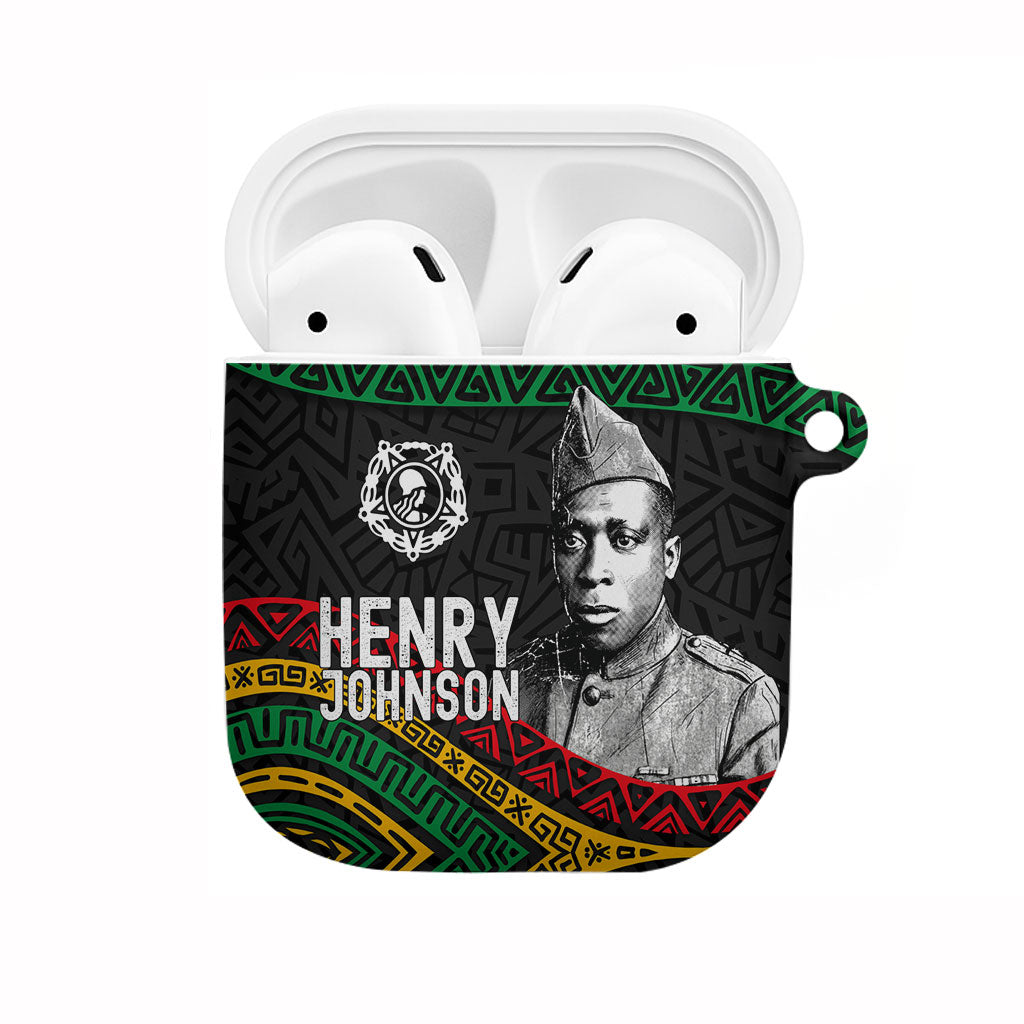 Henry Johnson Black History Month AirPods Case Pan African Colors Tribal Geometric Pattern