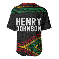 Henry Johnson Black History Month Baseball Jersey Pan African Colors Tribal Geometric Pattern