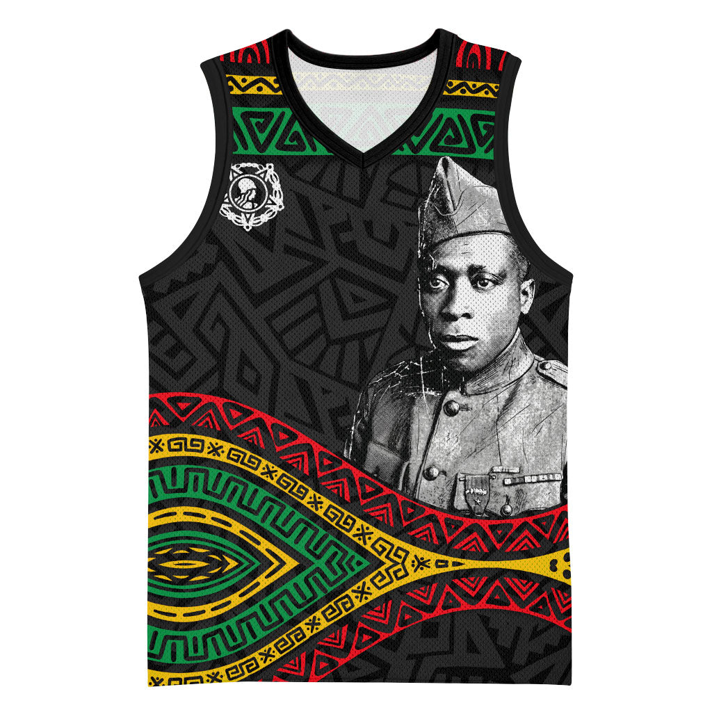 Henry Johnson Black History Month Basketball Jersey Pan African Colors Tribal Geometric Pattern