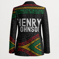 Henry Johnson Black History Month Blazer Pan African Colors Tribal Geometric Pattern