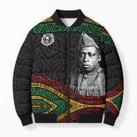 Henry Johnson Black History Month Bomber Puffer Jacket Pan African Colors Tribal Geometric Pattern