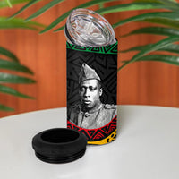 Henry Johnson Black History Month 4 in 1 Can Cooler Tumbler Pan African Colors Tribal Geometric Pattern