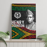 Henry Johnson Black History Month Canvas Wall Art Pan African Colors Tribal Geometric Pattern