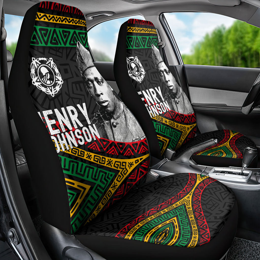 Henry Johnson Black History Month Car Seat Cover Pan African Colors Tribal Geometric Pattern