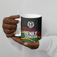 Henry Johnson Black History Month Ceramic Mug Pan African Colors Tribal Geometric Pattern