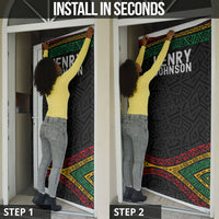 Henry Johnson Black History Month Door Cover Pan African Colors Tribal Geometric Pattern