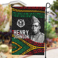 Henry Johnson Black History Month Garden Flag Pan African Colors Tribal Geometric Pattern