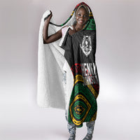 Henry Johnson Black History Month Hooded Blanket Pan African Colors Tribal Geometric Pattern