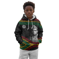 Henry Johnson Black History Month Kid Hoodie Pan African Colors Tribal Geometric Pattern