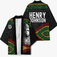 Henry Johnson Black History Month Kimono Pan African Colors Tribal Geometric Pattern