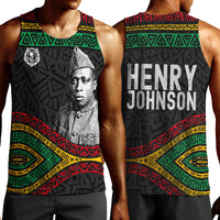 Henry Johnson Black History Month Men Tank Top Pan African Colors Tribal Geometric Pattern
