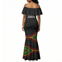 Henry Johnson Black History Month Mermaid Dress Pan African Colors Tribal Geometric Pattern