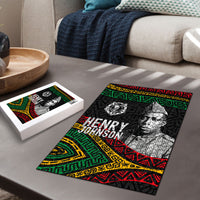 Henry Johnson Black History Month Puzzle Pan African Colors Tribal Geometric Pattern