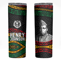 Henry Johnson Black History Month Skinny Tumbler Pan African Colors Tribal Geometric Pattern