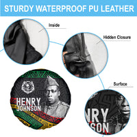 Henry Johnson Black History Month Spare Tire Cover Pan African Colors Tribal Geometric Pattern