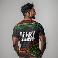 Henry Johnson Black History Month T shirt Pan African Colors Tribal Geometric Pattern