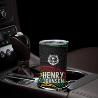 Henry Johnson Black History Month Tumbler Cup Pan African Colors Tribal Geometric Pattern