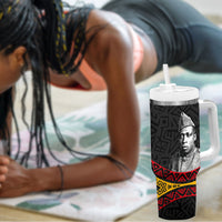 Henry Johnson Black History Month Tumbler With Handle Pan African Colors Tribal Geometric Pattern