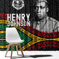 Henry Johnson Black History Month Window Curtain Pan African Colors Tribal Geometric Pattern