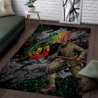 Henry Johnson Black History Month Area Rug Harlem Hellfighters Pan African Grunge Art