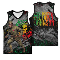 Henry Johnson Black History Month Basketball Jersey Harlem Hellfighters Pan African Grunge Art