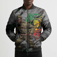 Henry Johnson Black History Month Bomber Puffer Jacket Harlem Hellfighters Pan African Grunge Art