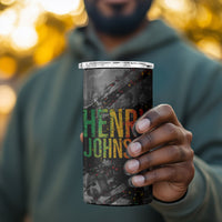 Henry Johnson Black History Month 4 in 1 Can Cooler Tumbler Harlem Hellfighters Pan African Grunge Art