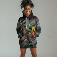 Henry Johnson Black History Month Hoodie Dress Harlem Hellfighters Pan African Grunge Art