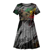 Henry Johnson Black History Month Kid Short Sleeve Dress Harlem Hellfighters Pan African Grunge Art