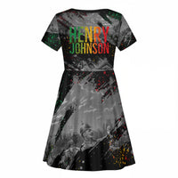 Henry Johnson Black History Month Kid Short Sleeve Dress Harlem Hellfighters Pan African Grunge Art