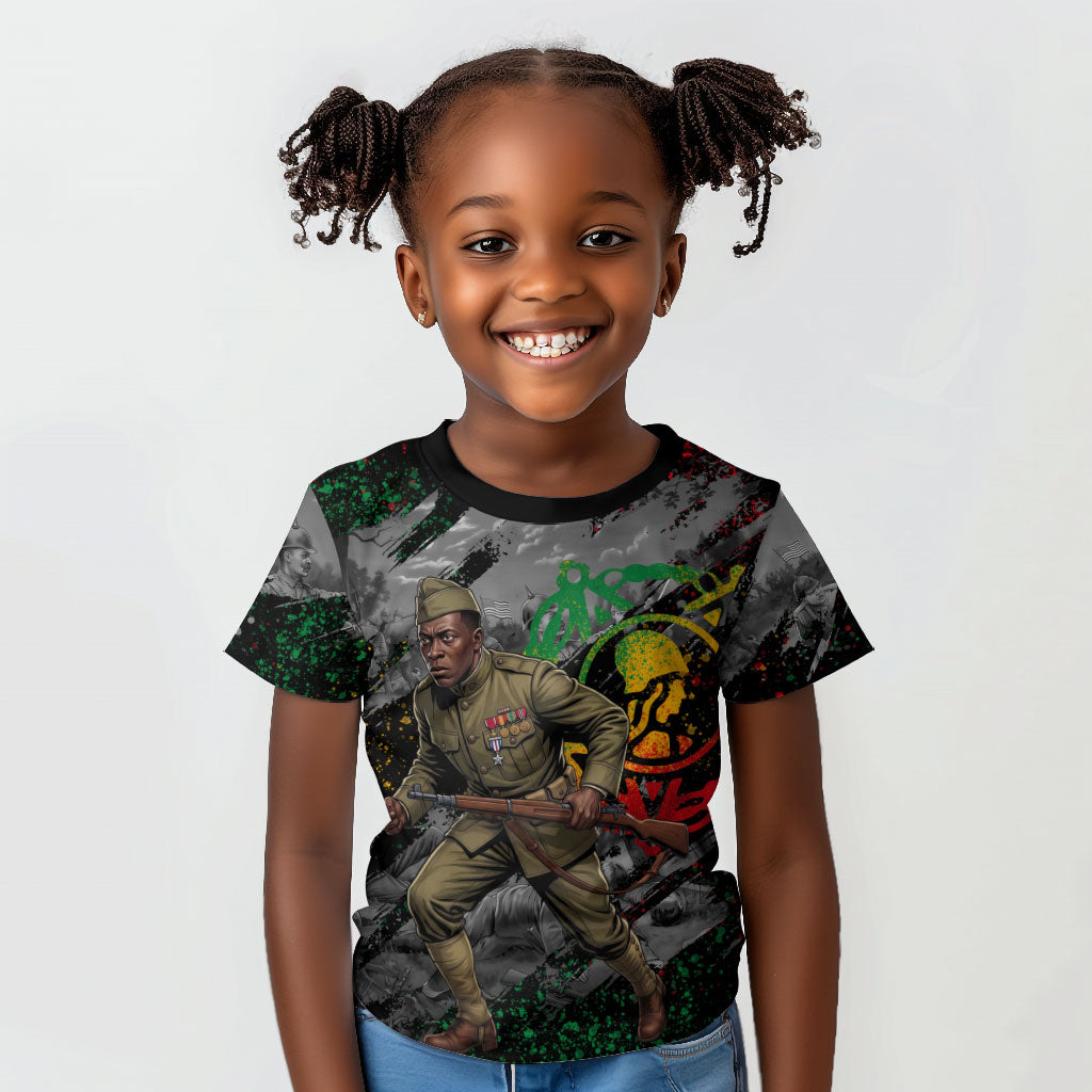 Henry Johnson Black History Month Kid T shirt Harlem Hellfighters Pan African Grunge Art