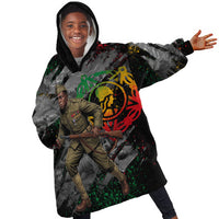 Henry Johnson Black History Month Kid Wearable Blanket Hoodie Harlem Hellfighters Pan African Grunge Art
