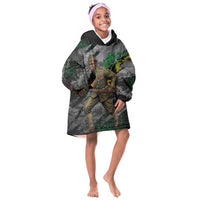 Henry Johnson Black History Month Kid Wearable Blanket Hoodie Harlem Hellfighters Pan African Grunge Art