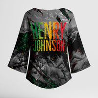 Henry Johnson Black History Month Kimono Sleeve Blouse Harlem Hellfighters Pan African Grunge Art