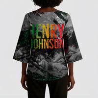 Henry Johnson Black History Month Kimono Sleeve Blouse Harlem Hellfighters Pan African Grunge Art