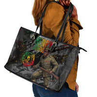 Henry Johnson Black History Month Leather Tote Bag Harlem Hellfighters Pan African Grunge Art