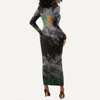 Henry Johnson Black History Month Long Sleeve Bodycon Dress Harlem Hellfighters Pan African Grunge Art