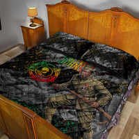 Henry Johnson Black History Month Quilt Bed Set Harlem Hellfighters Pan African Grunge Art