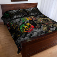 Henry Johnson Black History Month Quilt Bed Set Harlem Hellfighters Pan African Grunge Art