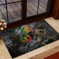 Henry Johnson Black History Month Rubber Doormat Harlem Hellfighters Pan African Grunge Art