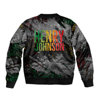 Henry Johnson Black History Month Sleeve Zip Bomber Jacket Harlem Hellfighters Pan African Grunge Art